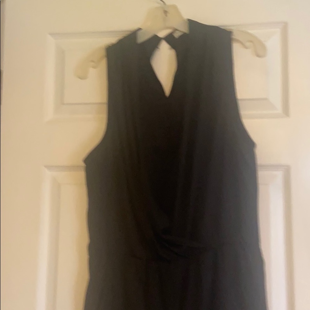 Black silk jumpsuit